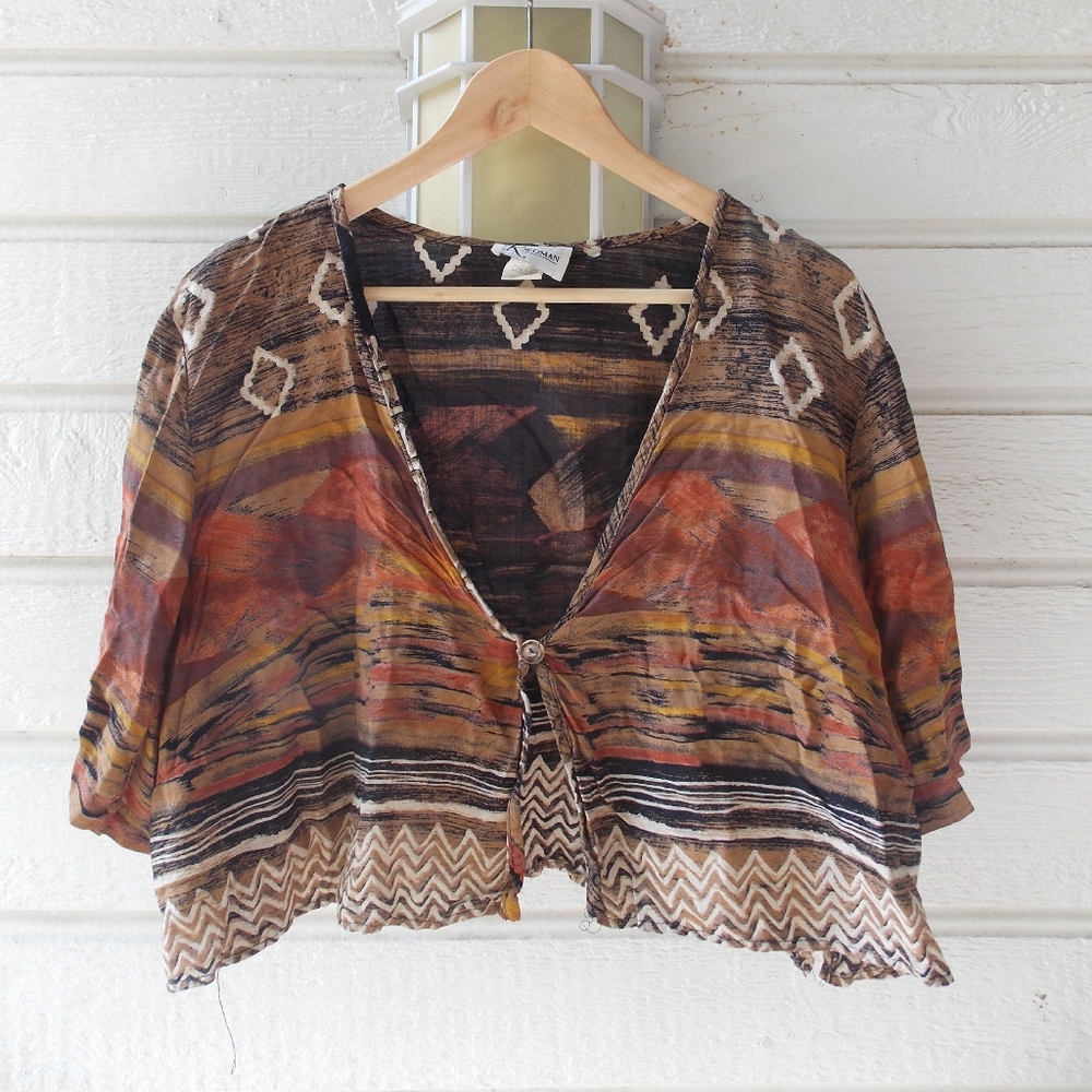 Fun Printed Crop Top Coat